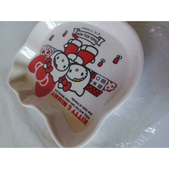 NEW Sanrio Hello Kitty 40th Anniversary KITTY AND MIMMY Plate Rare Plate Dish - Picture 7 of 11